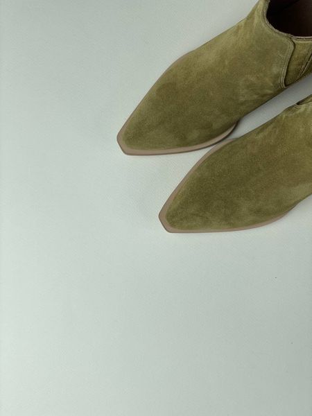 Жіночі замшеві ковбойки оливкового кольору - Арт. 10140-3  10140-3 palude замша фото