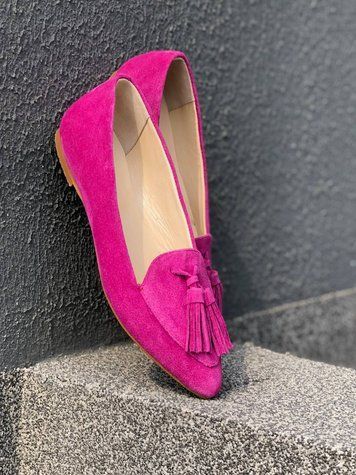 Замшеві балетки з китицями фуксія &mdash; Арт. 17‑7К | Your Step